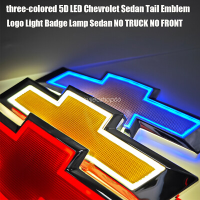 #ad Three colored 5D LED Chevrolet Sedan Tail Emblem Logo Light NO TRUCK NO FRONT $19.99