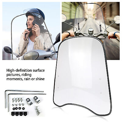 #ad Universal Motorcycle Windshield 18×16.7inch Clear For Motorcycles Electric Car $28.82