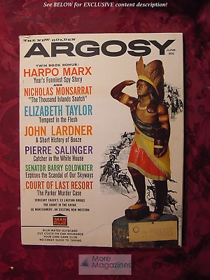#ad #ad ARGOSY June 1961 Jun 61 HARPO MARX ELIZABETH TAYLOR Nicholas Monsarrat POODLEs $30.00