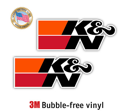 #ad 2X Kamp;N FILTERS AIR DECAL 3M STICKER MADE IN USA WINDOW CAR LAPTOP $39.99