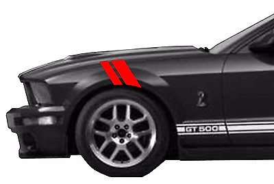 #ad 2quot;amp;3quot; Red Vinyl Shelby FENDER Hash RACING STRIPES Both Sides Fits Ford MUSTANG $27.95