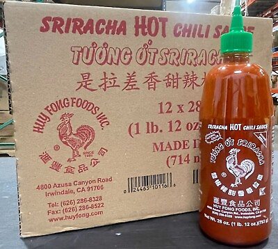 【Full Case】 Huy Fong Sriracha Hot Chili Sauce 28oz*12 Bottles . BBD:Jun 2025. $123.00