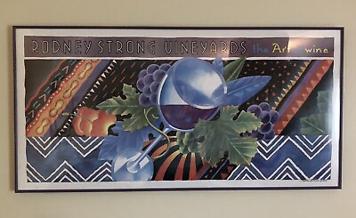 #ad Stephen Haines Hall Rodney Strong Vineyards Art of Wine Print Lithograph Framed $499.99