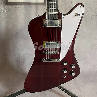 #ad 6 String Transparent Red Firebird Electric Guitar Mahogany Solid Body in Stock $267.00