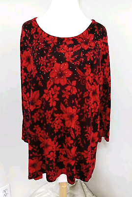 #ad Emily Daniels Womens pullover TOP 2X 3 4 sleeves $13.75