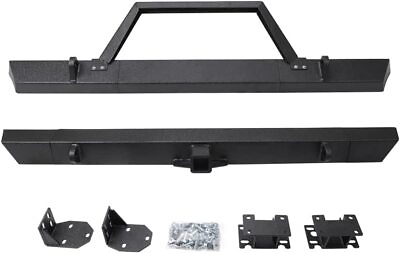 #ad Front amp; Rear Bumper Winch Mount Plate Kit For 1984 2001 Jeep Cherokee XJ NEW $329.99