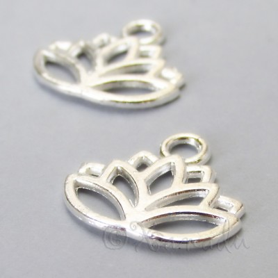 #ad Lotus Flower 17mm Wholesale Silver Plated Charm Pendants C5771 10 20 Or 50PCs $8.50