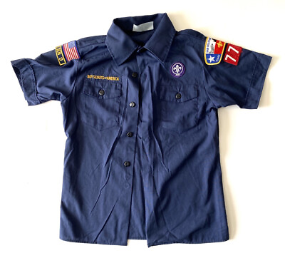 #ad Boy Scouts of America BSA Official Uniform Youth Medium Shirt Texas Sam Houston $21.85