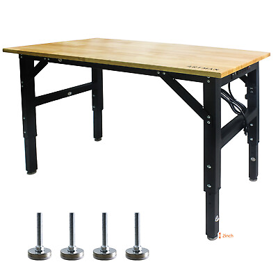 #ad 48quot; x 24quot; Adjustable Workbench W Power Outlets For Workshop Workstation 2000Lbs $218.39