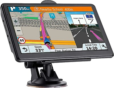 #ad #ad Car Truck GPS Navigation 7 Inch Touch Screen 2023 Maps Spoken Direction $84.99