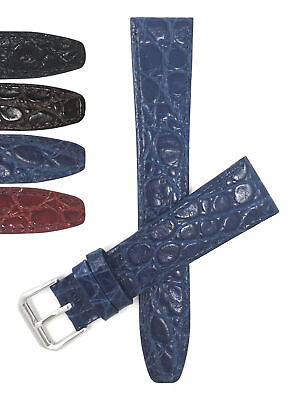 #ad Bandini Watch Band Leather Strap Crocodile Pattern 10mm 12mm 14mm 16mm 18mm 20mm $18.95