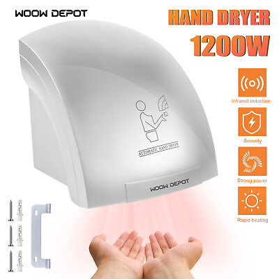 #ad Automatic Hand Dryer 1200W High Speed Hot Air Wiper for Commercial Home Bathroom $46.89