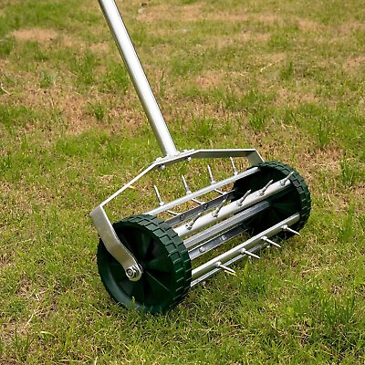 #ad Heavy Duty Rolling Lawn AeratorRolling Lawn Aerator Rotary Push Tine $36.75