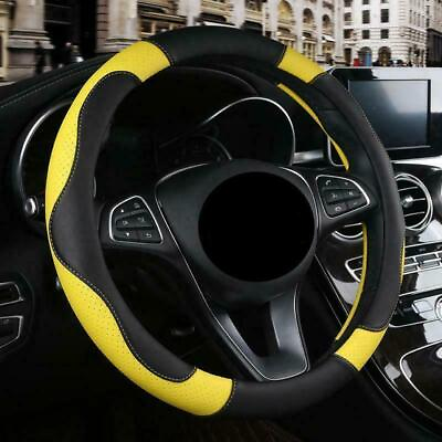 #ad 14 1 2 In to 15 In Non slip Sweat Breathable PU Leatherette Steering Wheel Cover $25.99