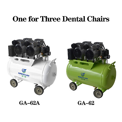 #ad 60L Dental Silent Oil Free Oilless Air Compressor 1200W One for 3 dental chairs $1570.99