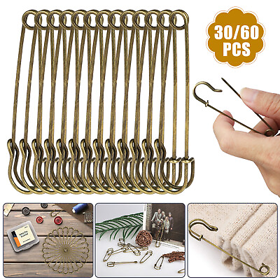 #ad 60PCS Safety Pins Large Heavy Duty Stainless Steel Sewing Crafting Jewelry Tool $10.98