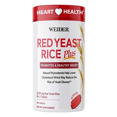 #ad Weider Red Yeast Rice Plus 1200 mg. 240 Tablets Lower Cholesterol Exp: 03 2026 $19.75