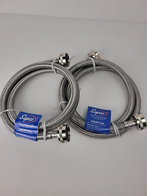#ad Washing Machine Hose 3804FFSS Supco Washer 3 8#x27;#x27; X 4#x27; Stainless Steel Lot Of 2 $6.77