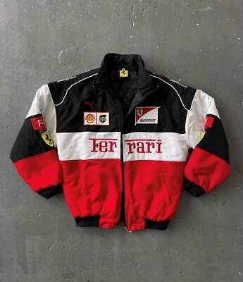 #ad Ferrari jacket Adult F1 Vintage Racing jacket Embroidered UniSex $90.00