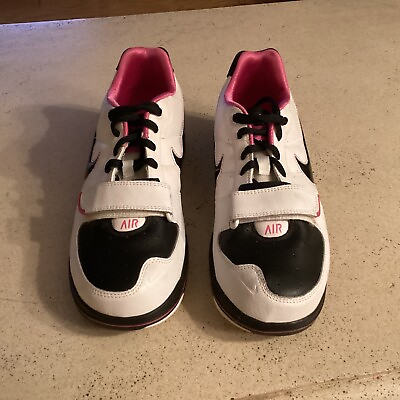 #ad RARE Nike Air Hook and Loop Strap Black and Pink Lace Up 317197 101 Size 10 $45.00