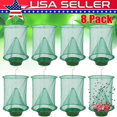 #ad 8 Pack Ranch Fly Trap Outdoors Farm Fly Trapper Catcher Killer for Farm Orchard $16.65