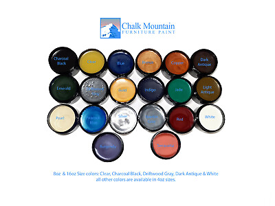 #ad Chalk Mountain Furniture Paint 4oz Slow Dry Natural Wax select from 20 colors $13.95