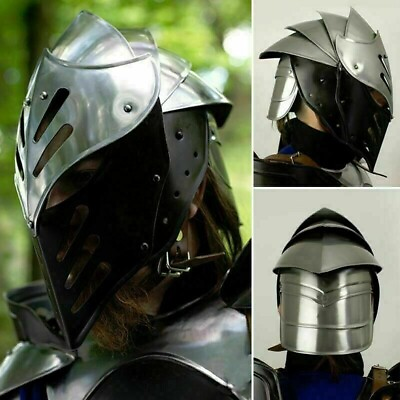 #ad 18GA SCA LARP Medieval Knight Tournament Close New Steel Helmet Replica $156.12