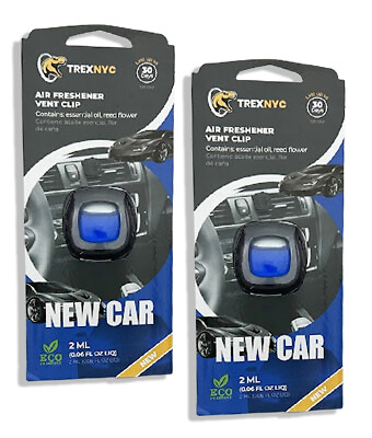 #ad TrexNYC Car Air Fresh Vent Clips Car Odor Eliminator New Car 0.07 FL.OZ 2 PK $9.80