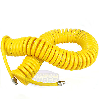#ad Premium 3 8quot; x 50#x27; Air Compressor Coil Hose Coiled Polyurethane With Swivel End $40.95