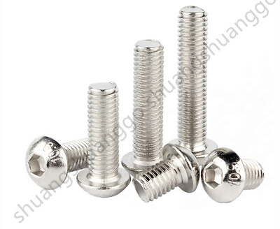 #ad Nickeled 10.9 Steel Hex Socket Bolts Button Head Screws M1.6 M2 M3 M4 M5 M6 M12 GBP 11.26