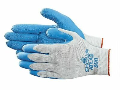 #ad SHOWA ATLAS FIT 300 NATURAL RUBBER PALM WORK GLOVES BLUE SM XL $6.75
