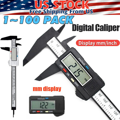 #ad 6quot; 150mm Digital Caliper Micrometer LCD Gauge Vernier Electronic Measuring Ruler $45.05