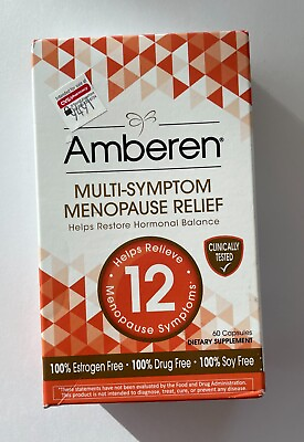 #ad Amberen Multi Symptom Menopause Relief 60 Capsules NEW FREE SHIP 11 2025 1309 $17.50