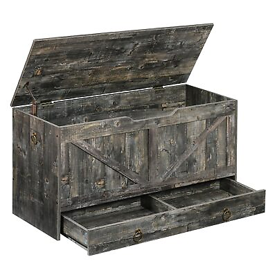 #ad Storage Chest Storage Trunk with Drawer Wooden Storage Bench Sturdy Entryw... $144.77