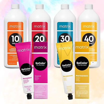 #ad MATRIX SoColor Pre Bonded Permanent Hair Color 3 oz or Developer Choose Yours $7.99