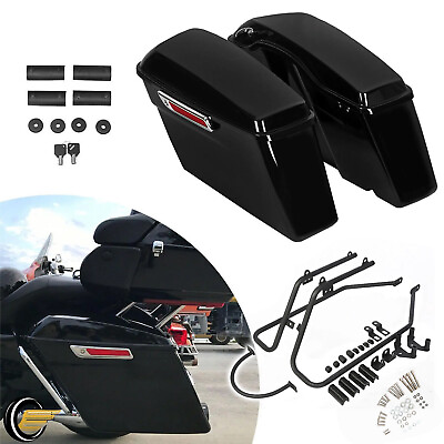 #ad For 04 14 Harley Sportster Saddlebags Hard Saddle Bags amp; Conversion Brackets $210.00