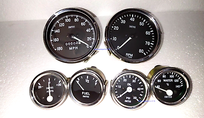 #ad Smiths Kit Elec Temp Oil Fuel Amp Gauge Speedo180 0 mph Tacho0 80 100 mm BC $43.20