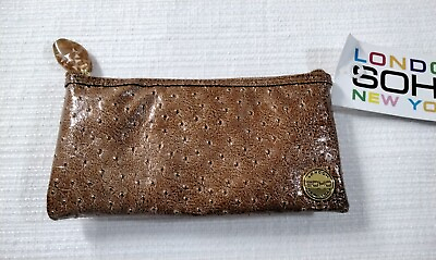 #ad NEW London Soho New York Ostrich make up zipper bag cosmetics Travel NEW Box010 $10.50