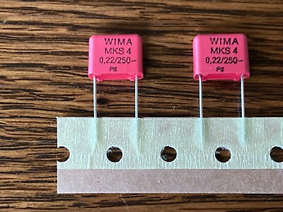#ad 2 New .22 uF 250V Wima MKS Film Capacitors for Stereo Rebuilds 10mm Pitch Qty $1.60