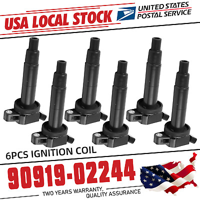 #ad 6Pcs Ignition Coil New For Toyota Parts DENSO 90919 02244 673 1307 $108.79