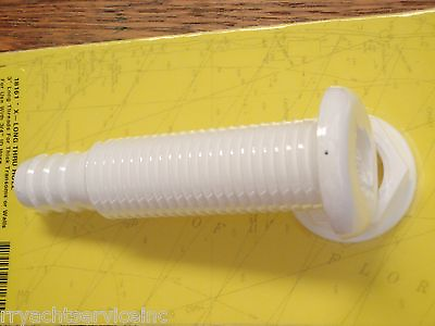 #ad THRU HULL FITTING SEACHOICE 18161 EXTRA LONG HOSE 3 4quot; WHITE PLASTIC BOAT PARTS $12.49