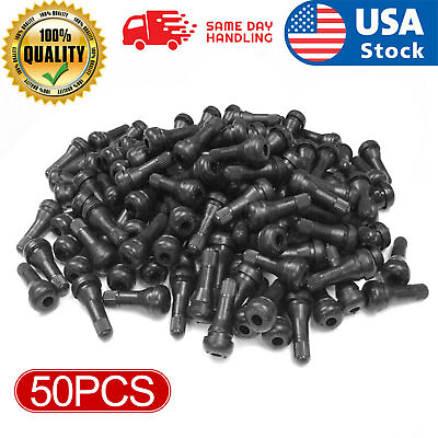 #ad 50pcs Car Auto TR 413 Short Rubber Tubeless Snap In Tyre Tire Valve Stems Black $8.45