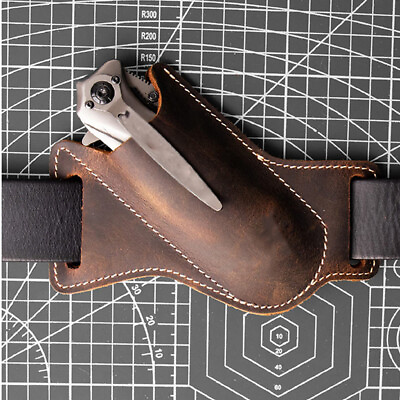 #ad #ad HANDMADE BELT SHEATH HOLSTER Leather Cover for folding pocket Knife Brown 1PC $11.96