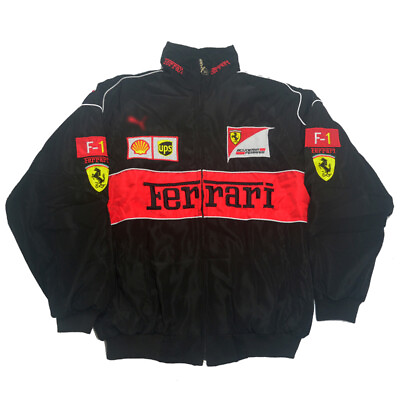 #ad New 2024 FERRARI Black Embroidery EXCLUSIVE JACKET suit F1 team racing M XXL@ $49.99