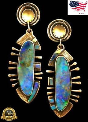 #ad Opal Earrings Ear Stud Dangle Drop 925 Silver Plated Fire Jewelry Simulated $3.99
