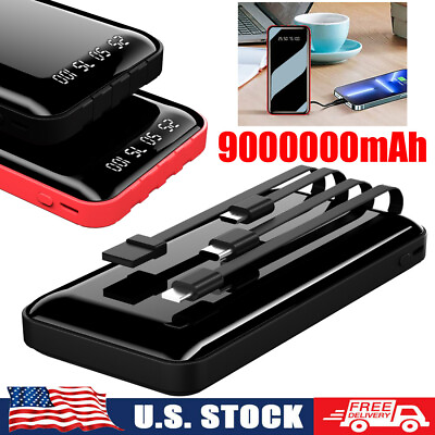 #ad Power Bank 9000000mAh 4 USB Backup External Battery Charger Pack for Cell Phone $15.90