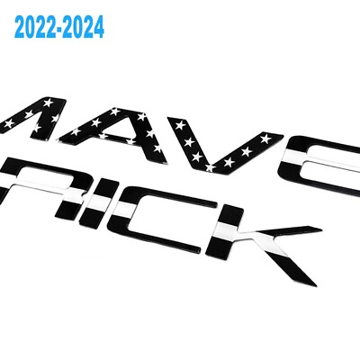 #ad Rear Tailgate Raised Emblem For Maverick Insert Letter 2022 2024 Black White $19.88