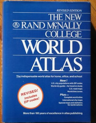 #ad THE NEW RAND MCNALLY COLLEGE WORLD ATLAS By Rand Mcnally And Company Hardcover $21.95