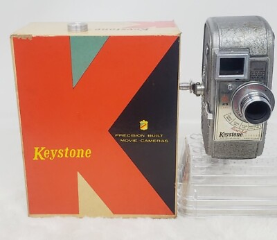 #ad 1946 50#x27;s Keystone K 25 Capri Double 8mm Film Movie Camera Original Box Lens $32.99