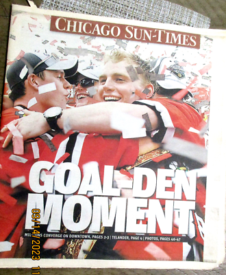 #ad 2010 Chicago Blackhawks Stanley Cup Champs Chicago Sun Times Newspaper Complete $29.99